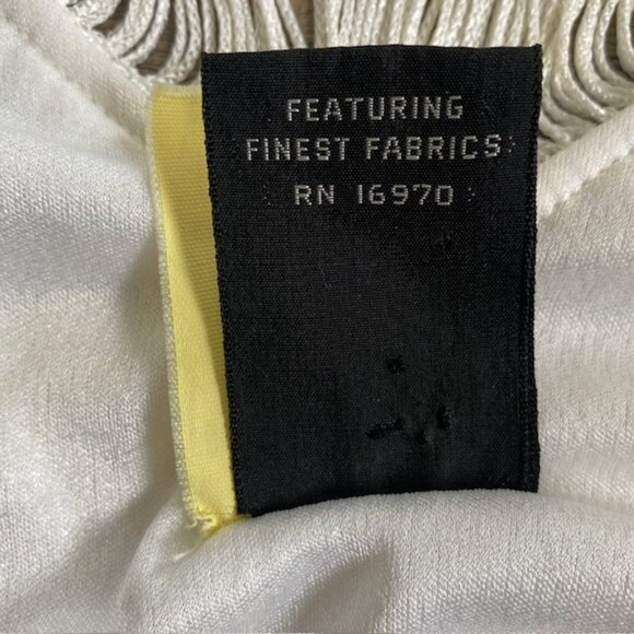 VINTAGE 70s Joy Stevens Ivory Fringe Flapper Gatsby Dress Sz 12 - Picture 12 of 12